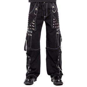 Quality Gothic Men’s Black Bondage Gothic Cyber Pant Chain Techno Rock